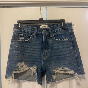 Abercrombie & Fitch Blue Jean Shorts Distressed Vintage Style
